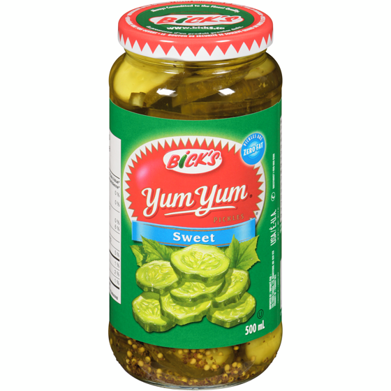 Bick’s Yum yum cornichons sucrés 500 ml, 0,96 $/100ml