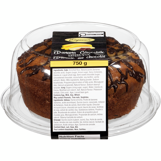 Exquisite Banana Chocolate Coffee Cake 750 g, $1.20/100g