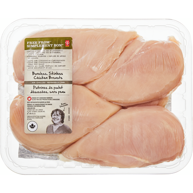 President's Choice Free From Chicken Breast, Boneless, Skinless, Club Pack $25.33/1kg $11.49/1lb