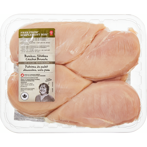 President's Choice Free From Chicken Breast, Boneless, Skinless, Club Pack $25.33/1kg $11.49/1lb