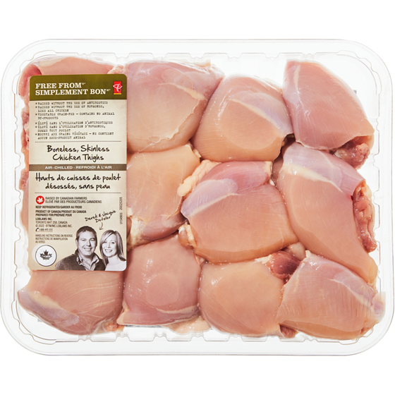 le Choix du Président Hauts de cuisse de poulet refroidi à l’air sans peau format Club Simplement Bon 24,25 $/1kg 11,00 $/1lb