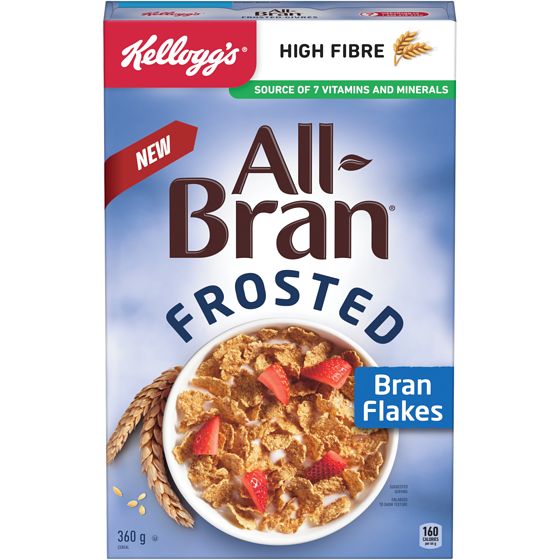 Kelloggs Cereal Frosted Bran Flakes 360 g, $1.94/100g