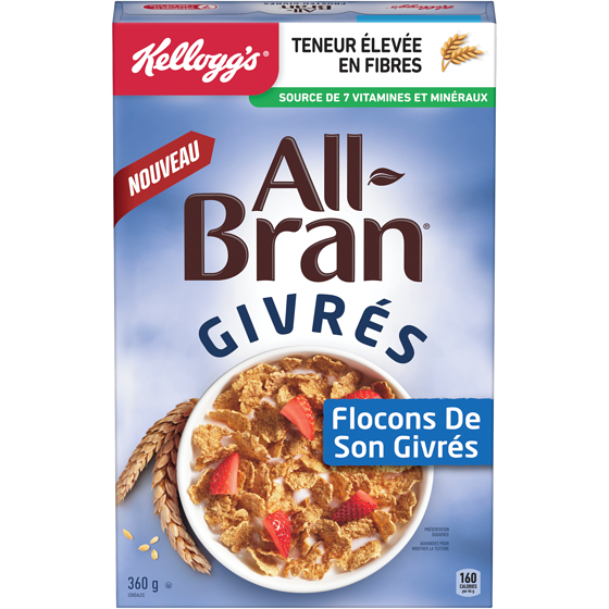 Kellogg’s Céréales flocons de son givrés 360 g, 1,94 $/100g