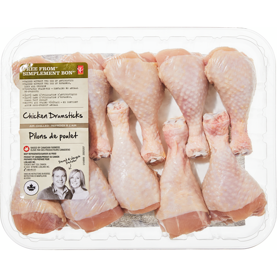 le Choix du Président Pilons de poulet refroid a l'air Simplement Bon, format Club 9,68 $/1kg 4,39 $/1lb
