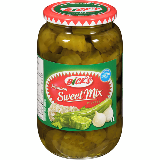 Bicks Premium Sweet Mix Pickles 1000 ml, $0.70/100ml