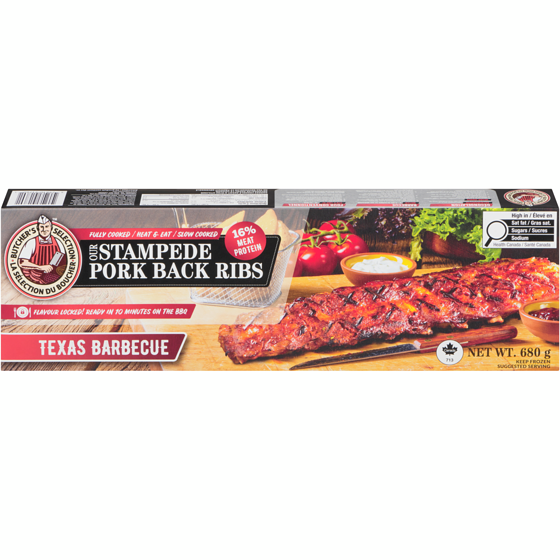Butcher's Selection Our Stampede Pork Back Ribs Fast & Fabulous Texas Barbecue 680 g, $1.76/100g
