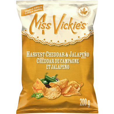 Miss Vickies Harvest Cheddar \u0026 Jalapeño Flavour Kettle Cooked Potato Chips  - 200 g | Independent City Market