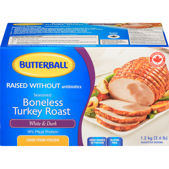 Butterball Seasoned Boneless Turkey Roast White & Dark 1.2 kg, $1.75/100g