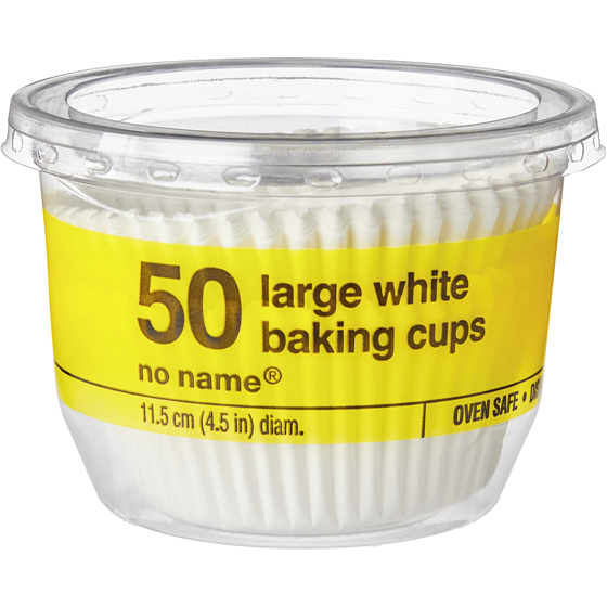 No Name Large White Baking Cups 50 Pack 1 ea, $2.00/1ea