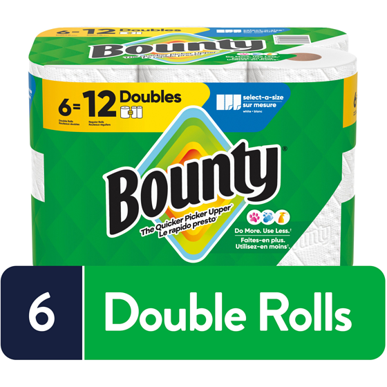 Bounty Paper Towels Select-A-Size, 6 Count 6 ea, $3.17/1ea