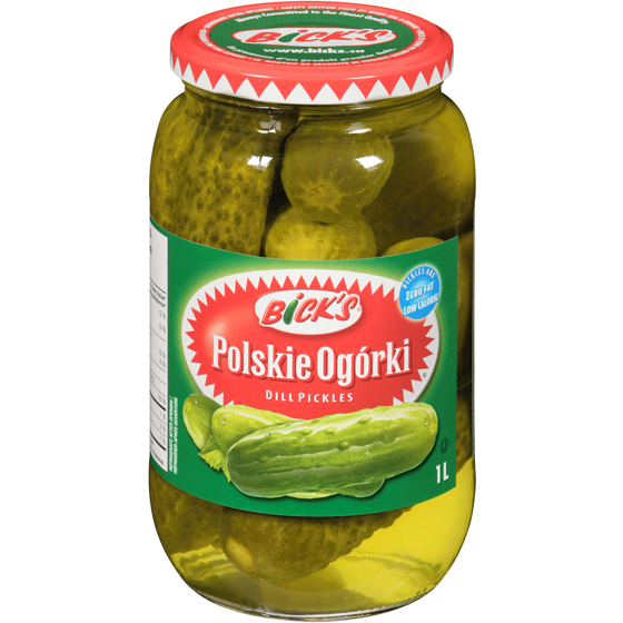 Bick’s Polskie ogórki cornichons à l'aneth 1 l, 0,70 $/100ml