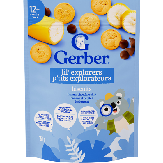 Gerber Lil' Explorers Banana Chocolate Chip Biscuits 150 g, $3.33/100g