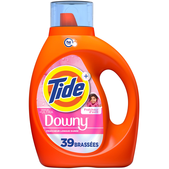Tide Détergent à lessive Ultra + Downy 1620 ml, 1,05 $/100ml