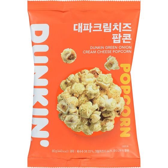Dunkin Popcorn oignon vert crème au fromage de dunkin 80 g, 3,49 $/100g