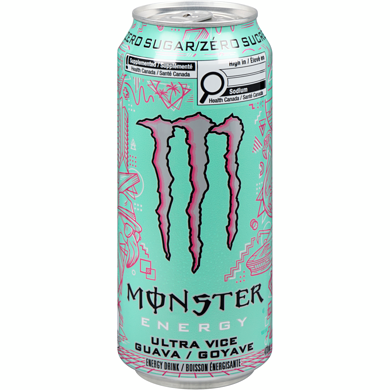 Monster Energy Energy boisson énergisante zéro sucre ultra vice goyave 473 ml, 0,53 $/100ml