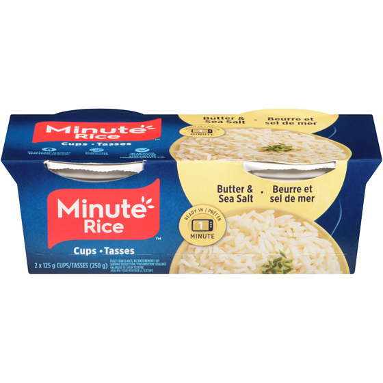 Minute Rice Fully Cooked Rice Butter & Sea Salt 250 g, $1.40/100g