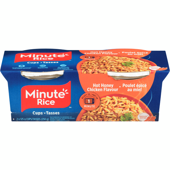 Minute Rice Fully Cooked Rice Hot Honey Chicken Flavour Medium 250 g, $1.60/100g