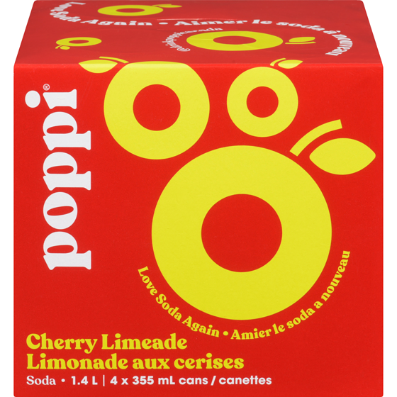 Poppi Cherry Limeade Soda 4x355.0 ml, $0.92/100ml