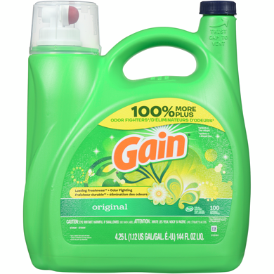 Gain Liquid Laundry Detergent, Original Scent, 100 loads, Freshness + Odour Fighting, Laundry Detergent Liquid Soap, HE compatible 4.25 l, $0.35/100ml