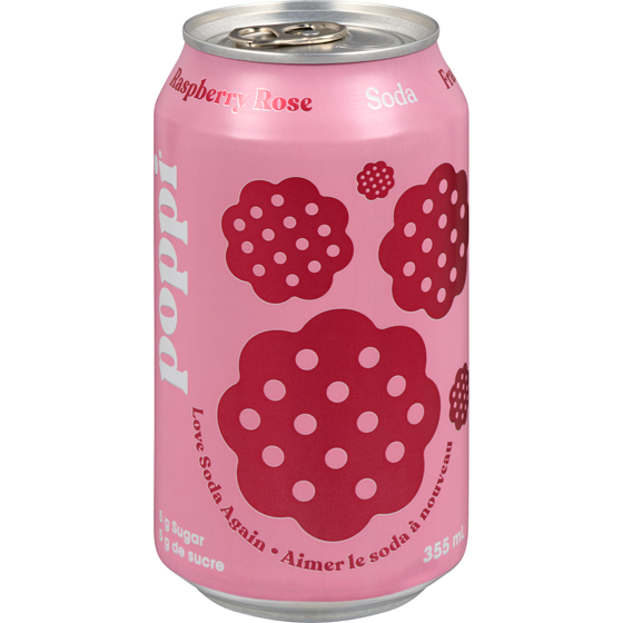 Poppi Raspberry Rose Soda 355 ml, $0.99/100ml