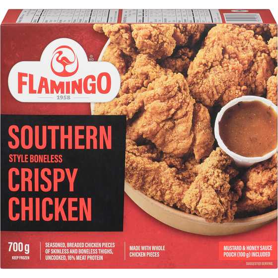 Flamingo Southern Style Boneless Crispy Chicken 700 g, $2.43/100g