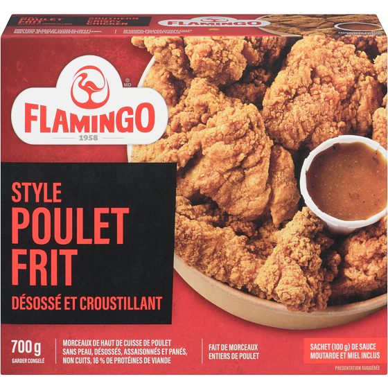 Flamingo Style poulet frit désossé et croustillant 700 g, 2,43 $/100g