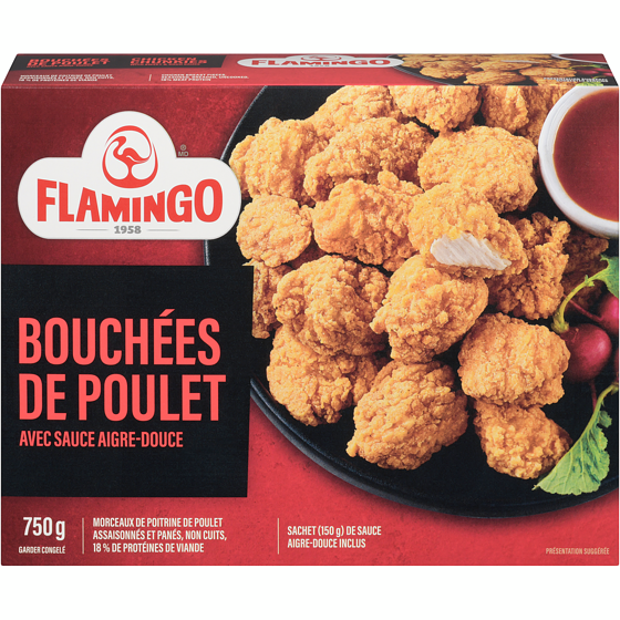 Flamingo Bouchées de poulet avec sauce aigre-douce 750 g, 1,80 $/100g