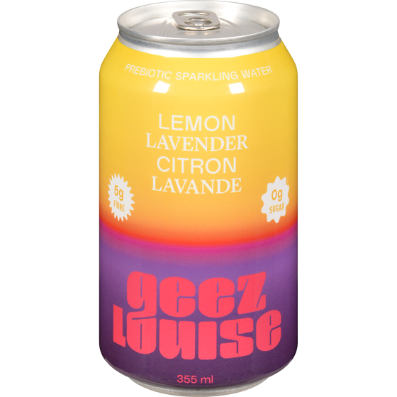 Geeze Louise Prebiotic Sparkling Water Lemon Lavender 355 ml, $1.12/100ml