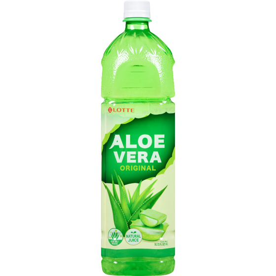Lotte Pasteurized aloe vera drink original 1.5 l, 0,27 $/100ml