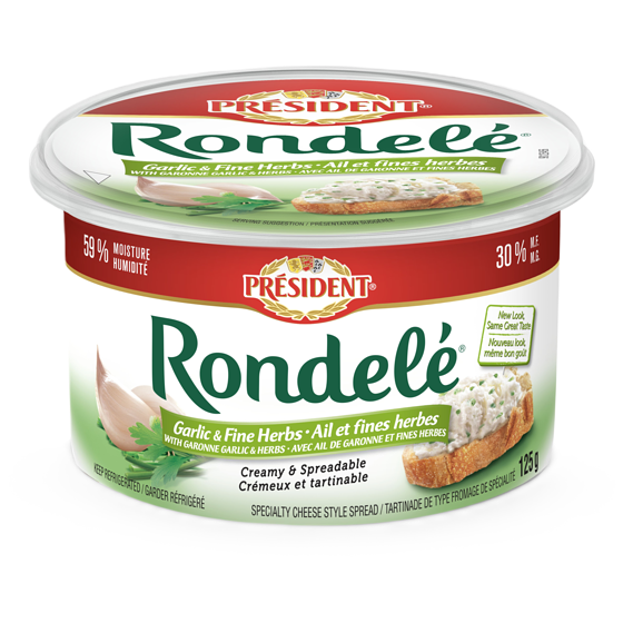 President Rondelé Garlic & Fine Herbs Spreadable Cheese 125 g, $4.63/100g