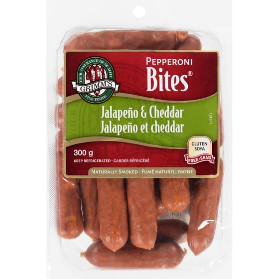 Grimms Pepperoni Bites Jalapeño & Cheddar 300 g, $3.50/100g