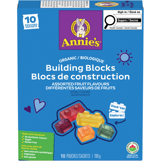 Annie's Organic Building Blocks Assorted Fruit Flavours 198 g, $4.04/100g