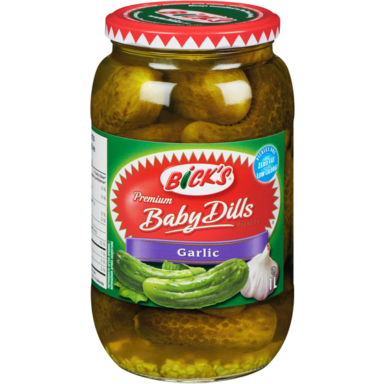 Bicks Premium Baby Dills Pickles Garlic 1 l, $0.55/100ml