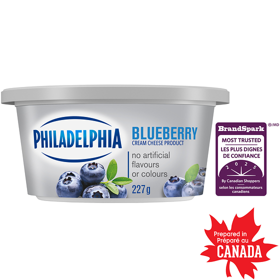 Philadelphia Blueberry Cream Cheese Product 227 g, $2.55/100g