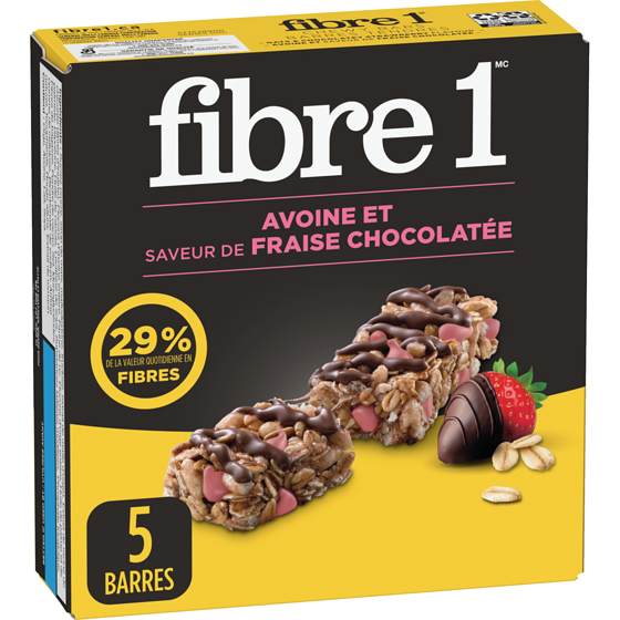 Fibre 1 Avoine et fraises chocolatées 175 g, 2,57 $/100g