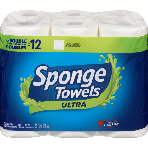 SpongeTowels Double Rolls 2 Ply 6 ea, $4.00/1ea