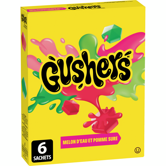 Betty Crocker Gushers Melon D'eau Et Pomme Sure 6 Sachets 138 g, 3,25 $/100g