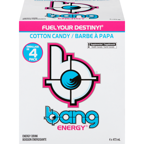 Bang Boisson énergisante barbe à papa 4x473.0 ml, 0,61 $/100ml