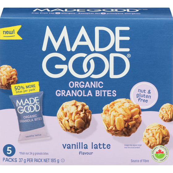 Made Good Organic Granola Bites Vanilla Latte Flavour 185 g, $3.94/100g