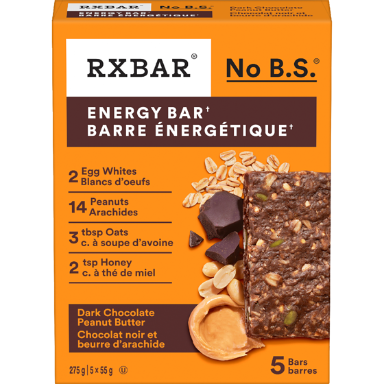 RXBar Energy Bar Dark Chocolate Peanut Butter 5-Pack 275 g, $4.91/100g