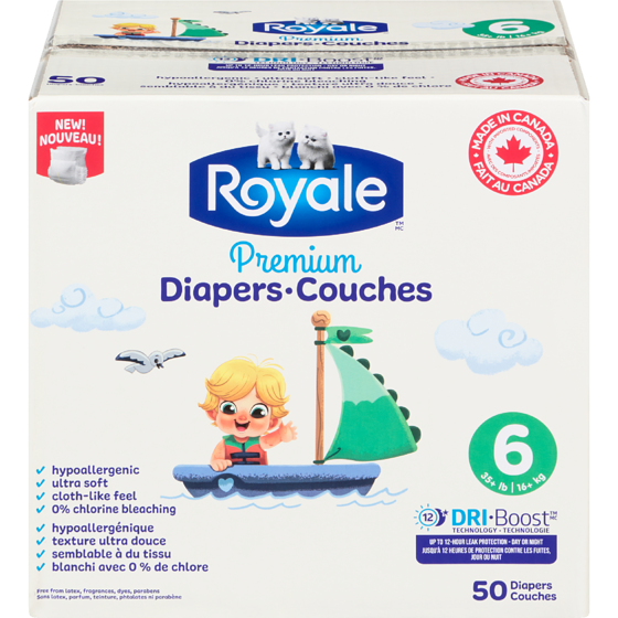 Royale Diapers 6 16+ Kg 50 ea, $0.40/1ea