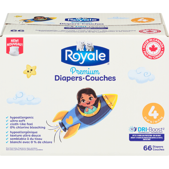 Royale Diapers 4 10-17 Kg 66 ea, $0.30/1ea