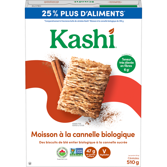 Kashi Céréales moisson à la cannelle biologique 510 g, 1,37 $/100g
