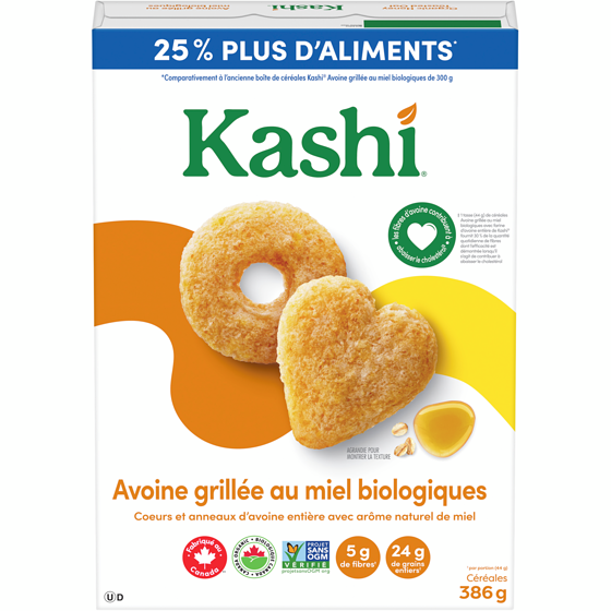 Kashi Céréales avoine grillée au miel biologiques 386 g, 2,46 $/100g
