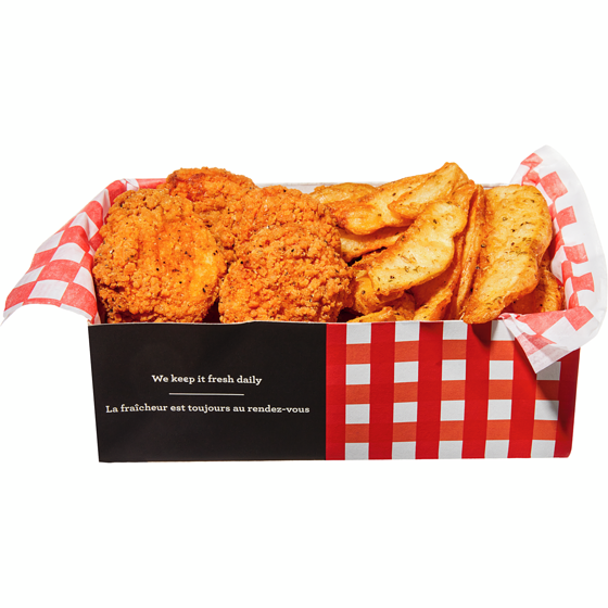 null 6 Chicken Buffalo Flings with Wedges (Available After 11am) 368 g, $2.45/100g