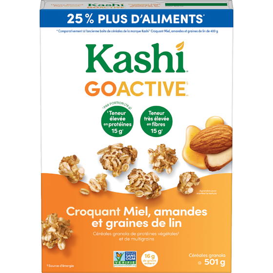 Kashi Céréales granola croquant miel, amandes et graines de lin 501 g, 1,89 $/100g
