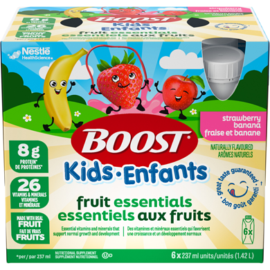 Nestle Health Science BOOST enfants Essentiels Fraise et banane 6x237.0 ml, 6,32 $/100ml