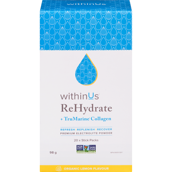 WithinUs Premium Electrolyte Powder Organic Lemon Flavour 20x4.9 g, $33.66/100g