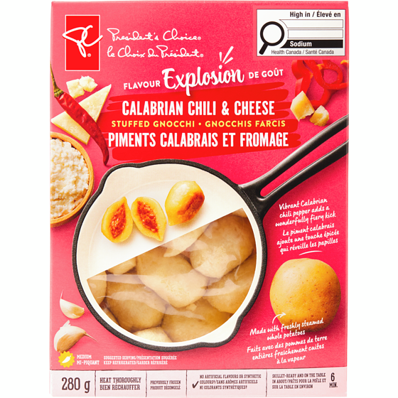 President's Choice Flavour Explosion Calabrian Chili & Cheese Stuffed Gnocchi 280 g, $1.71/100g