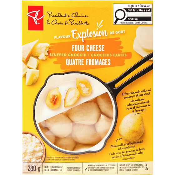 President's Choice Flavour Explosion Four Cheese Stuffed Gnocchi 280 g, $1.79/100g